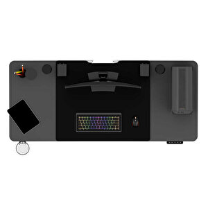 Adore Gaming Maestro-x Yükseklik Ayarlı Oyuncu Masası - Siyah 140x72-117x60 Cm