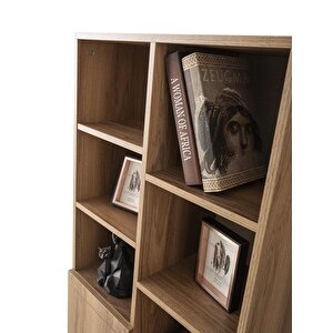 Hazar Raflı Kapaklı Kitaplık 70x37x180cm