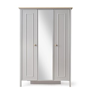 Yakamoz Sis Gri 3 Kapaklı Elbise Dolabı Gardırop 133x56x201cm