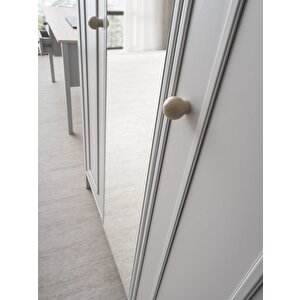 Yakamoz Sis Gri 3 Kapaklı Elbise Dolabı Gardırop 133x56x201cm