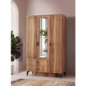 Hazar 3 Kapılı 2 Çekmeceli Gardırop Elbise Dolabı 120x47x200