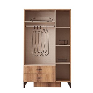 Hazar 3 Kapılı 2 Çekmeceli Gardırop Elbise Dolabı 120x47x200