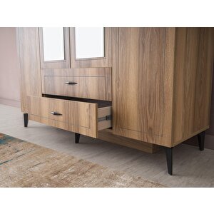 Hazar 4 Kapılı Aynalı Gardırop Elbise Dolabı 160x55x200cm