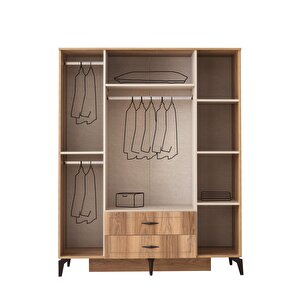 Hazar 4 Kapılı Aynalı Gardırop Elbise Dolabı 160x55x200cm