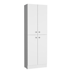 Feza Çok Amaçlı Dolap,5 Raflı, 4 Kapaklı Mutfak Dolabı Kiler Dolabı Banyo Dolabı-60cm