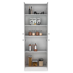 Tdesigno Feza Çok Amaçlı Dolap,5 Raflı, 4 Kapaklı Mutfak Dolabı Kiler Dolabı Banyo Dolabı-60cm