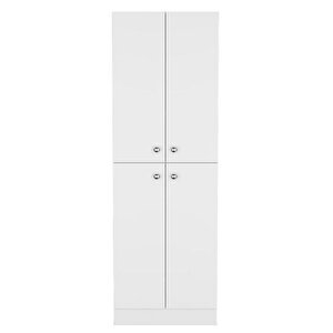 Tdesigno Feza Çok Amaçlı Dolap,5 Raflı, 4 Kapaklı Mutfak Dolabı Kiler Dolabı Banyo Dolabı-60cm