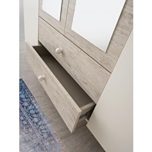 Petra 4 Kapaklı Aynalı Elbise Dolabı Gardrop 160x55x200