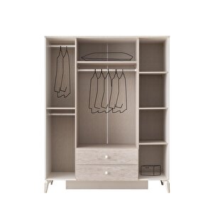 Petra 4 Kapaklı Aynalı Elbise Dolabı Gardrop 160x55x200