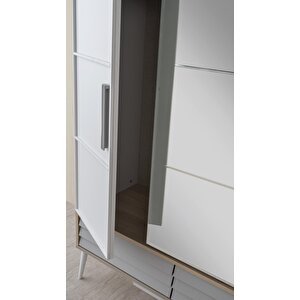 Asil 4 Kapaklı Aynalı Elbise Dolabı Gardrop 180x51x200cm