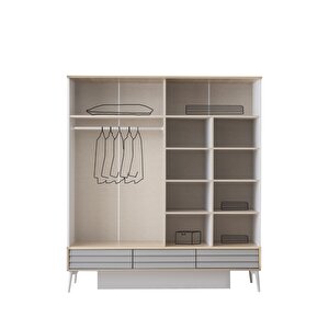 Asil 4 Kapaklı Aynalı Elbise Dolabı Gardrop 180x51x200cm