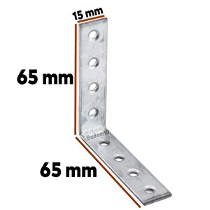 (10 Adet) Mobilya Eşya Dolap Duvara Sabitleme Köşebent Bağlantı Aparatı L Demiri Gönye 65x65x15 Mm