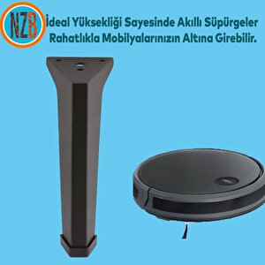 Mobilya Ayakları Ünite Baza Koltuk Ayağı Ayağı Sehpa Masa Puf Tabure Metal Ayakları Siyah 20 Cm