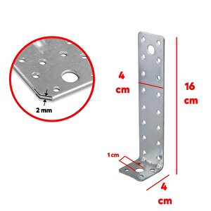 10 Adet Mobilya Dolap Duvar Sabitleme Metal Köşebent 40x40x160 Mm Bağlantı Aparatı L Demiri Gönye