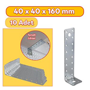 10 Adet Mobilya Dolap Duvar Sabitleme Metal Köşebent 40x40x160 Mm Bağlantı Aparatı L Demiri Gönye