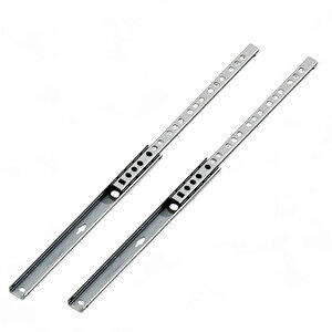 Teleskopik İnce Bilyeli Bilyalı Dolap Çekmece Rayı Sürgüsü Metal En 1.7 Cm 17 Mm Uzunluk 37.4 Cm