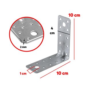 10 Adet Mobilya Dolap Duvar Sabitleme  Metal Köşebent 100x100x40 Mm Bağlantı Aparatı L Demiri Gönye