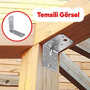 10 Adet Mobilya Dolap Duvar Sabitleme  Metal Köşebent 100x100x40 Mm Bağlantı Aparatı L Demiri Gönye