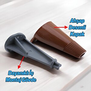 Ahşap Desenli Ayak Açılı Konik 12 Cm Mobilya Yükseltici Baza Ayağı Koltuk Kanepe Altı Puf Ayakları