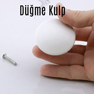 Mantar Kulp Düğme 10 Adet Mobilya Dolabı Çekmece Mutfak Dolap Kulpu Kulbu Plastik Beyaz