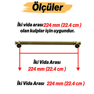 Mobilya Çekmece Mutfak Dolabı Dolap Kapak Kulpları Kulb Kulpu Antik Sarı Metal Kulp 224 Mm