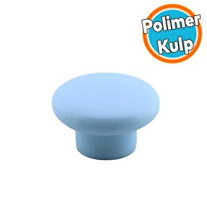 Mantar Kulp Düğme 1 Adet Çekmece Mutfak Mobilya Dolabı Dolap Kulpu Kulbu Plastik Kulp Mavi