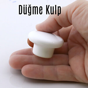 Mantar Kulp Düğme 10 Adet Çekmece Mutfak Mobilya Dolabı Dolap Kulpu Kulbu Plastik Kulp Beyaz