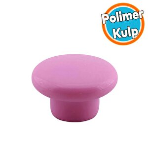 Mantar Kulp Düğme 1 Adet Çekmece Mutfak Mobilya Dolabı Dolap Kulpu Kulbu Plastik Kulp Pembe