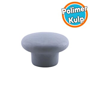 Mantar Kulp Düğme 1 Adet Çekmece Mutfak Mobilya Dolabı Dolap Kulpu Kulbu Plastik Kulp Gri