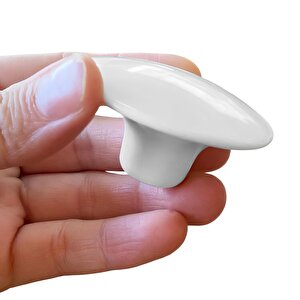 15 Adet Plastik Kulp Beyaz Bombeli Düğme Mobilya Mutfak Dolap Dolabı Tek Vidalı Çekmece Kulbu Kulpları