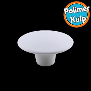 Mantar Kulp Düğme 1 Adet Mobilya Dolabı Çekmece Mutfak Dolap Kulpu Kulbu Plastik Beyaz