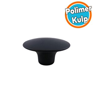 Mantar Kulp Düğme 1 Adet Mobilya Dolabı Çekmece Mutfak Dolap Kulpu Kulbu Plastik Siyah