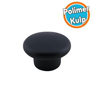 Mantar Kulp Düğme 1 Adet Çekmece Mutfak Mobilya Dolabı Dolap Kulpu Kulbu Plastik Kulp Siyah