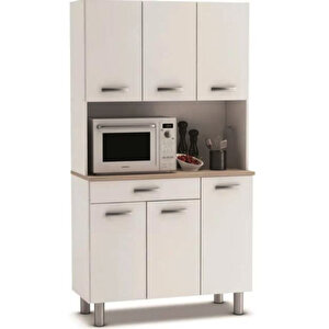 Amor Çok Amaçlı Dolap-mikrodalga-erzak-airfryer-mutfak-kiler Dolabı-kahve Köşesi-beyaz-120cm