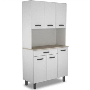 Amor Çok Amaçlı Dolap-mikrodalga-erzak-airfryer-mutfak-kiler Dolabı-kahve Köşesi-beyaz-120cm