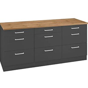 Lidya 9 Çekmeceli -mutfak Dolabı-çok Amaçlı Dolap-alt Modül-180cm