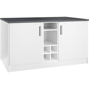 Helios Mutfak Alt Modül 2 Kapaklı -150 Cm Beyaz-tezgah Dahil
