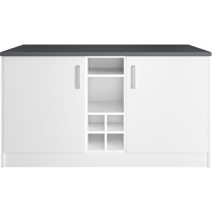 Helios Mutfak Alt Modül 2 Kapaklı -150 Cm Beyaz-tezgah Dahil