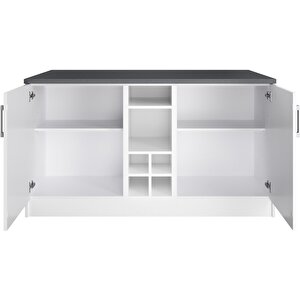 Helios Mutfak Alt Modül 2 Kapaklı -150 Cm Beyaz-tezgah Dahil