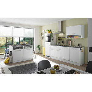 Tdesigno Kalypso Mutfak Adası Alt Modül 120 Cm Beyaz -antrasit Tezgah Dahil