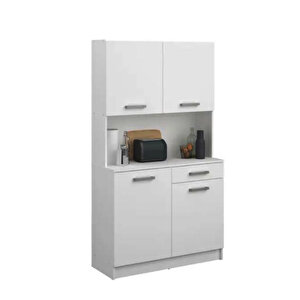Arslan Çok Amaçlı Dolap-mikrodalga-erzak-airfryer-mutfak-kiler Dolabı-kahve Köşesi-beyaz-100cm