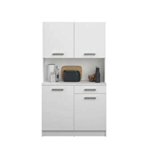 Arslan Çok Amaçlı Dolap-mikrodalga-erzak-airfryer-mutfak-kiler Dolabı-kahve Köşesi-beyaz-100cm