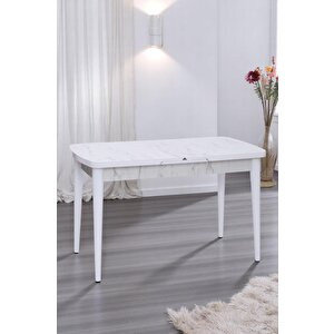 Nehir Beta Banklı Lak Panel Açılır Mutfak Masa Takımı 75x130cm