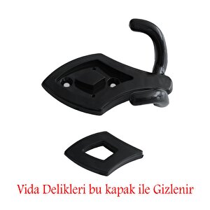 Nilay Askı Askılık Siyah Vestiyer Duvar Askısı Dolap Elbise Portmanto Askılığı Plastik (5 Adet)