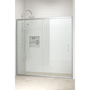 Crystal Temperli 5 Mm Ön Cephe Cam Duşakabin Krom Profil Şeffaf Cam 138 cm