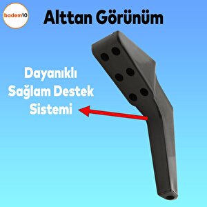Logan 6'lı Set Mobilya Tv Ünitesi Koltuk Kanepe Destek Ayağı 16 Cm Siyah Altın Ayakları M8 Civata