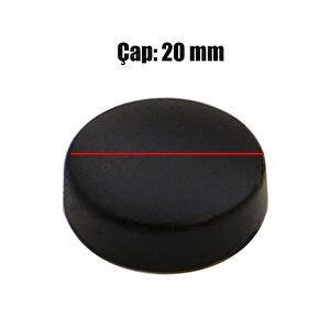Dekoratif Vida Kapağı Kapatıcı 20 Mm Mat Siyah Metal Vida Tapası Tıpası (100 Adet)