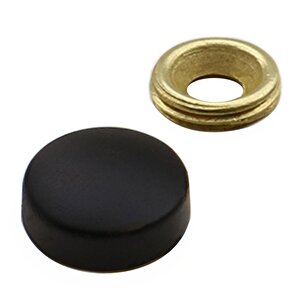 Dekoratif Vida Kapağı Kapatıcı 20 Mm Mat Siyah Metal Vida Tapası Tıpası (100 Adet)