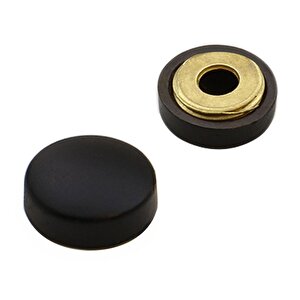 Dekoratif Vida Kapağı Kapatıcı 20 Mm Mat Siyah Metal Vida Tapası Tıpası (100 Adet)