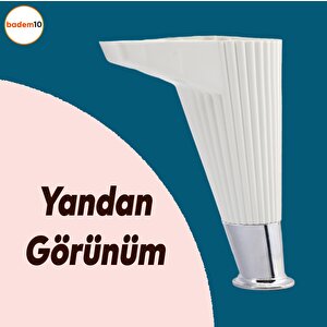 Wetra Line 6'lı Set Mobilya Tv Ünitesi Çekyat Koltuk Kanepe Destek Ayağı 15 Cm Beyaz Krom M8 Civata